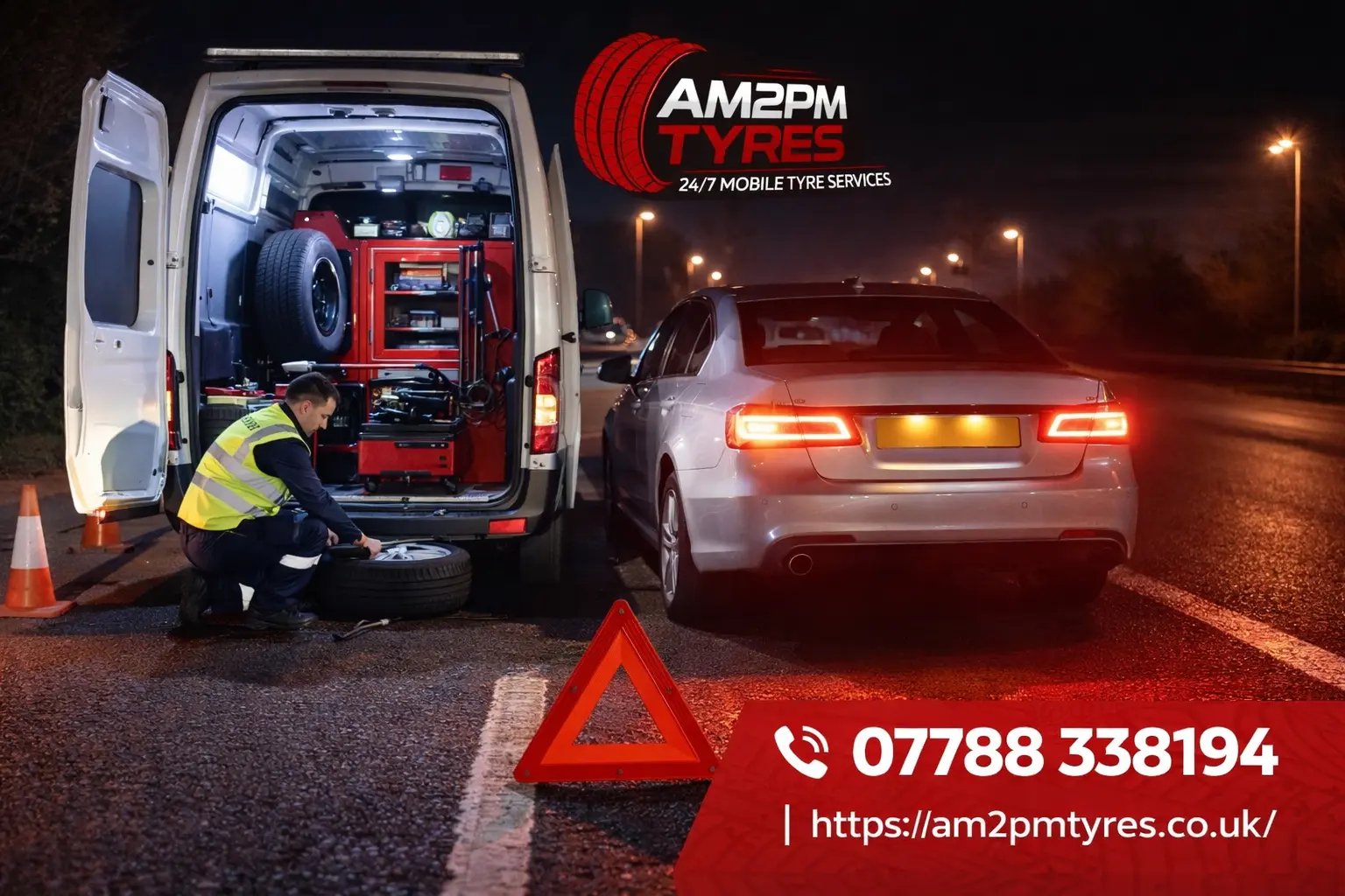 Emergency roadside mobile tyre fitting