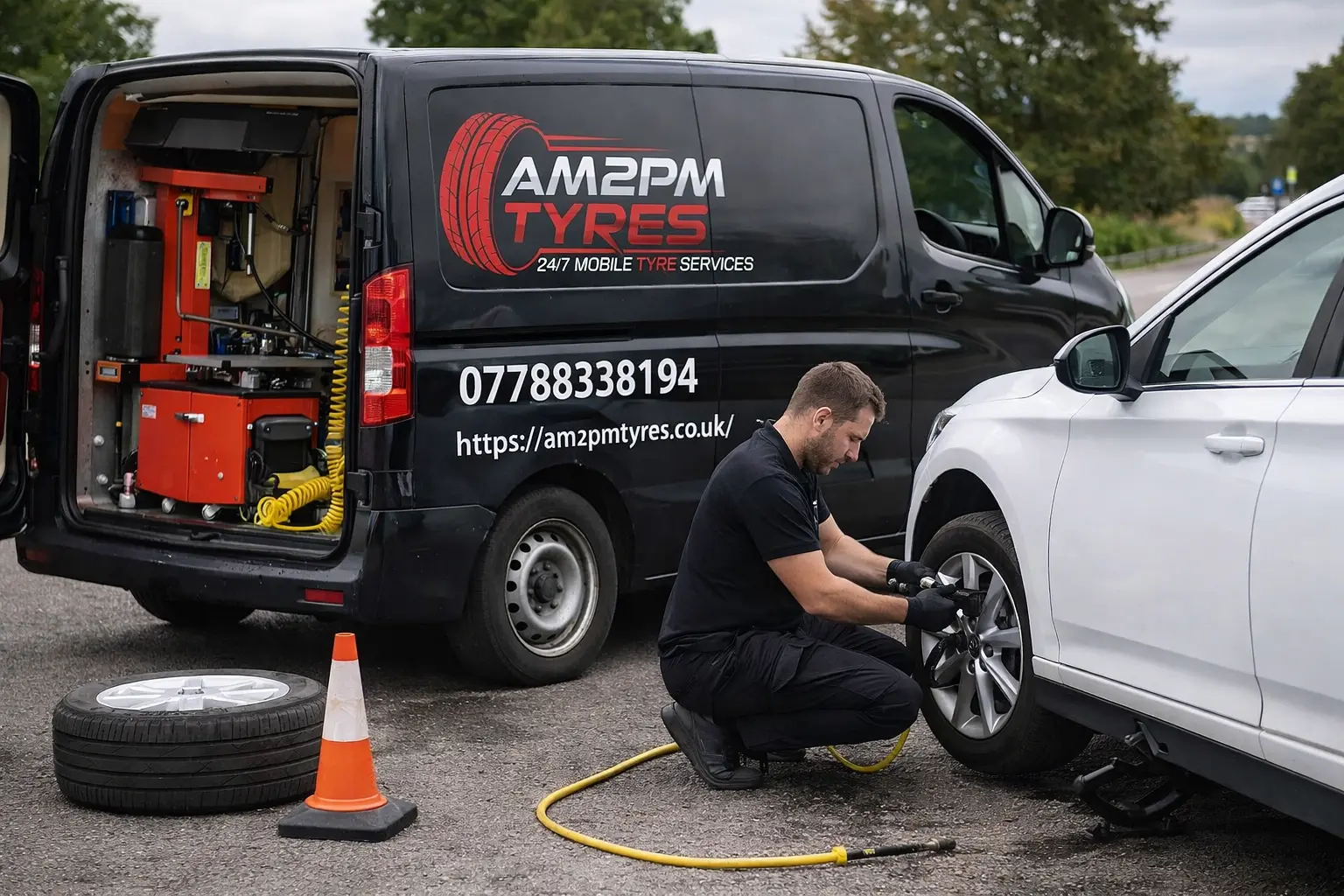 Mobile car Tyre Fitting reading